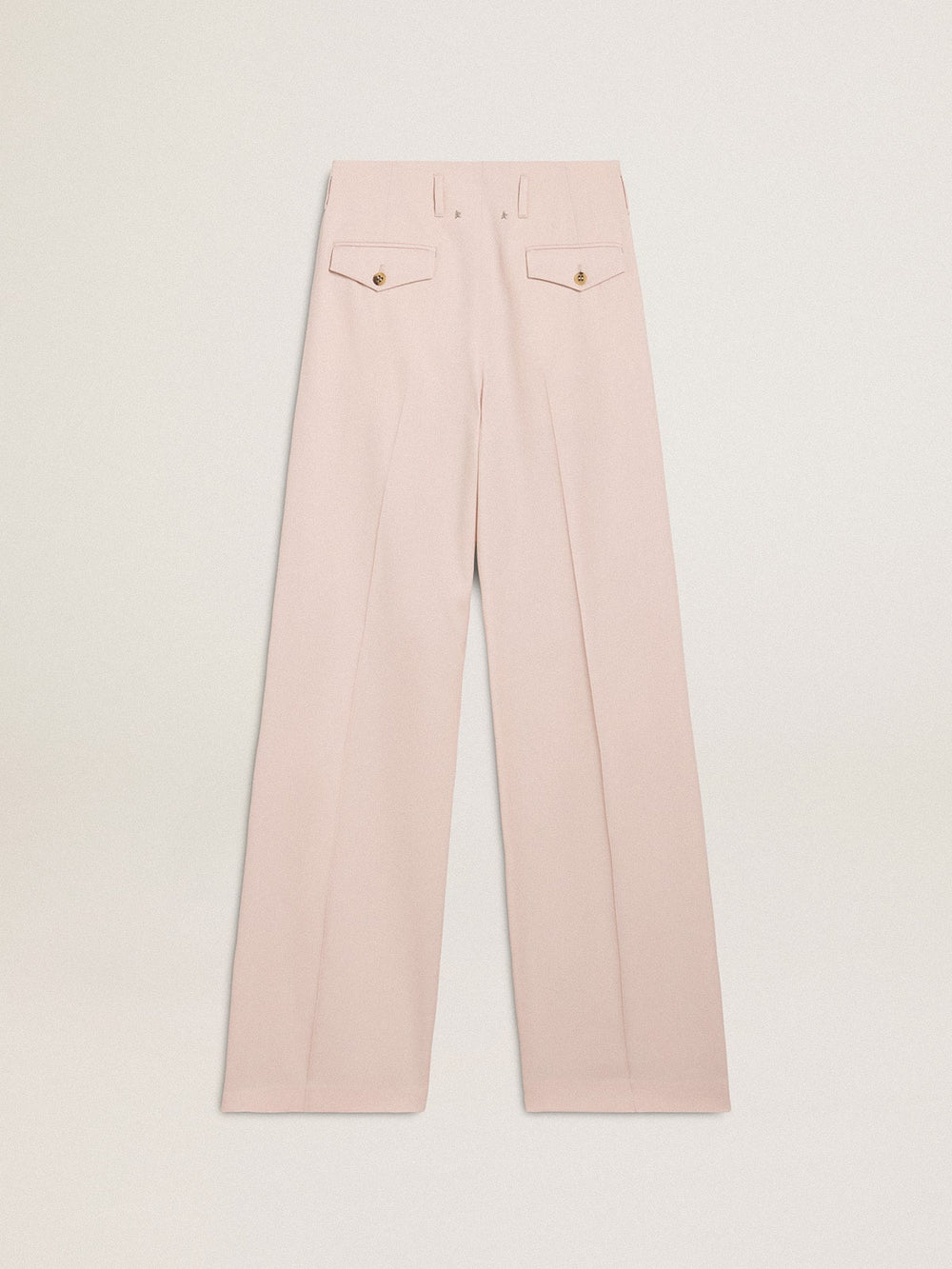 Women's pants in pink tailored wool fabric