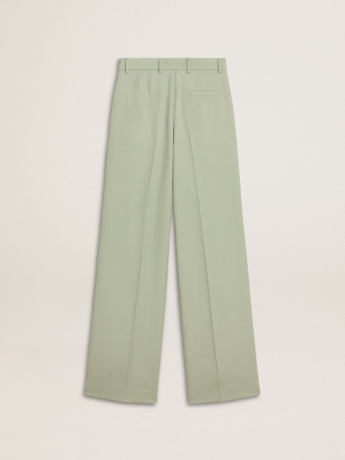Women's pants in sage-green wool