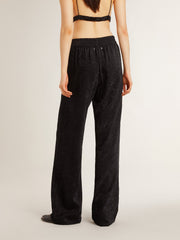 Women's black joggers with a tone-on-tone toile de jouy print