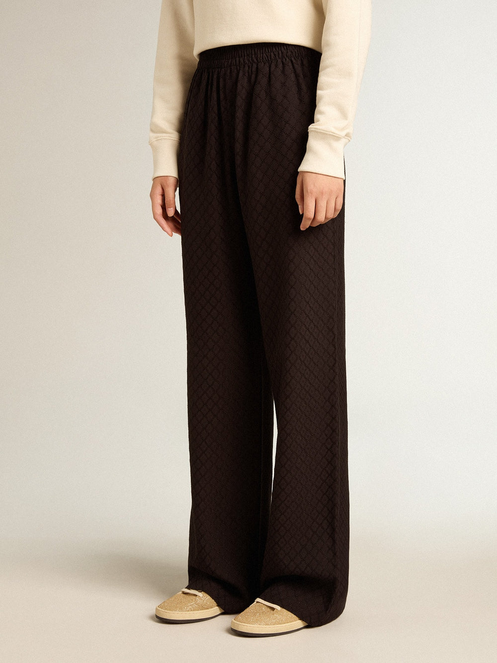 Women’s black viscose joggers