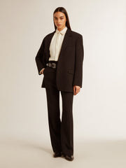 Women’s soft black pants in wool blend