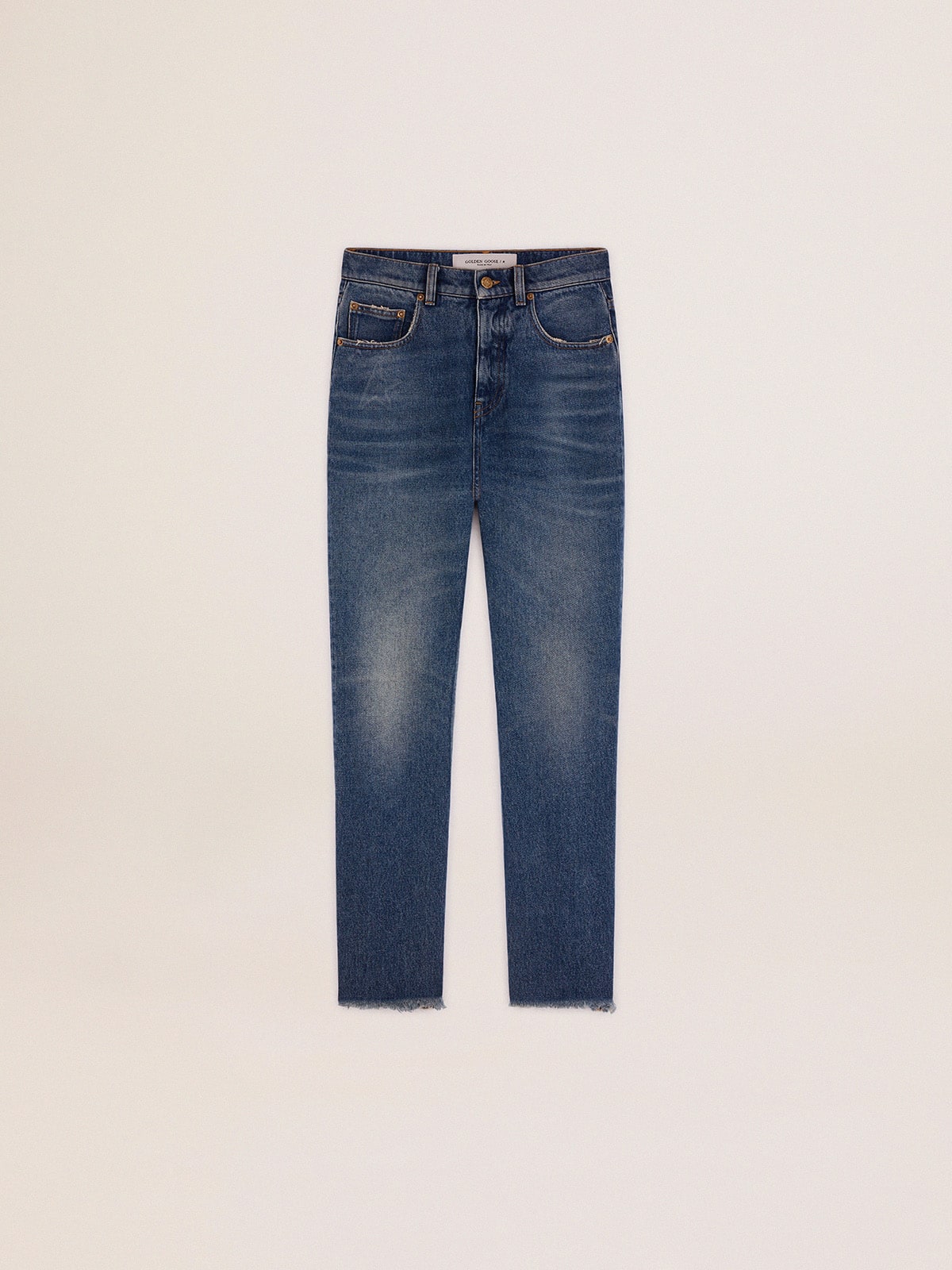 Women's cropped flared jeans with medium wash