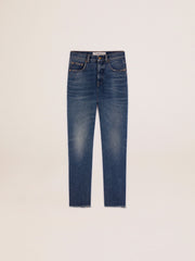 Women's cropped flared jeans with medium wash