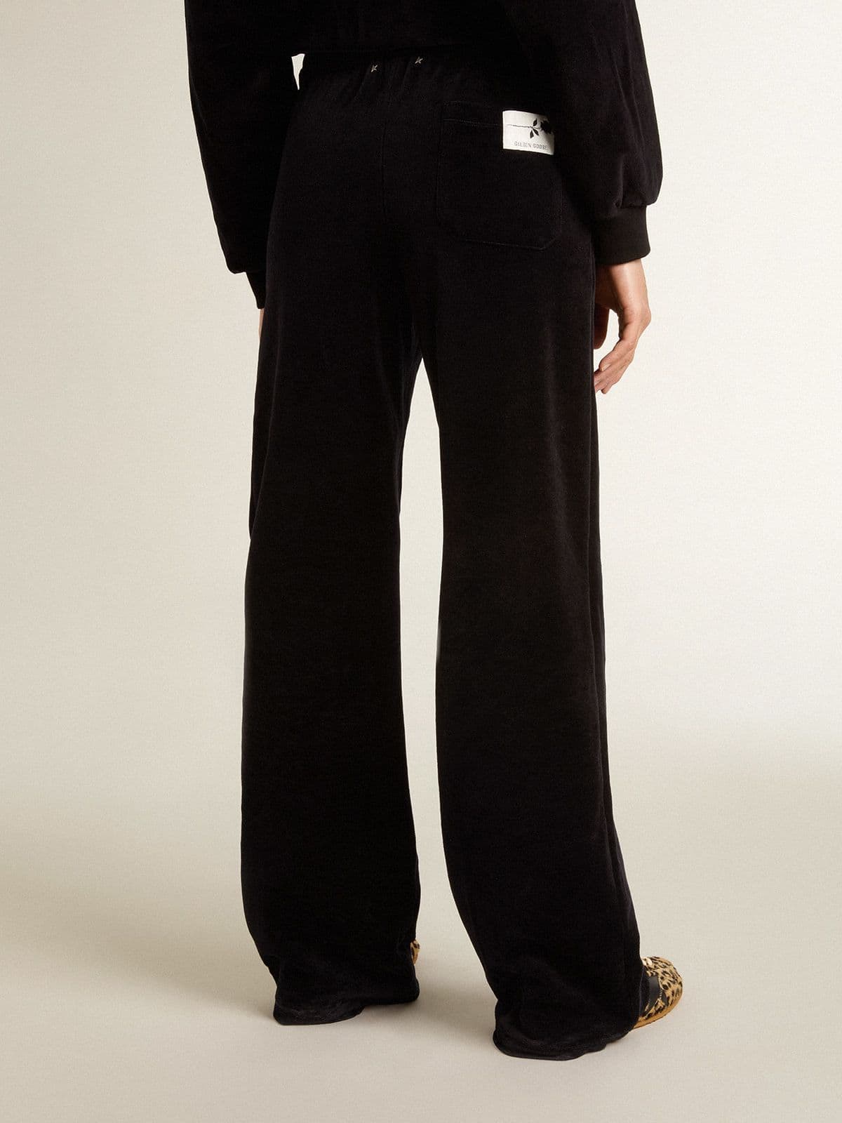 Women's joggers in velvet-effect cotton blend