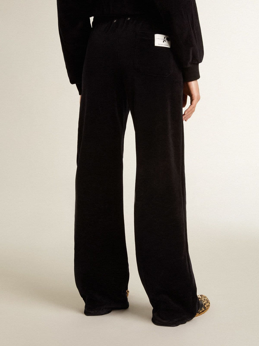 Women's joggers in velvet-effect cotton blend