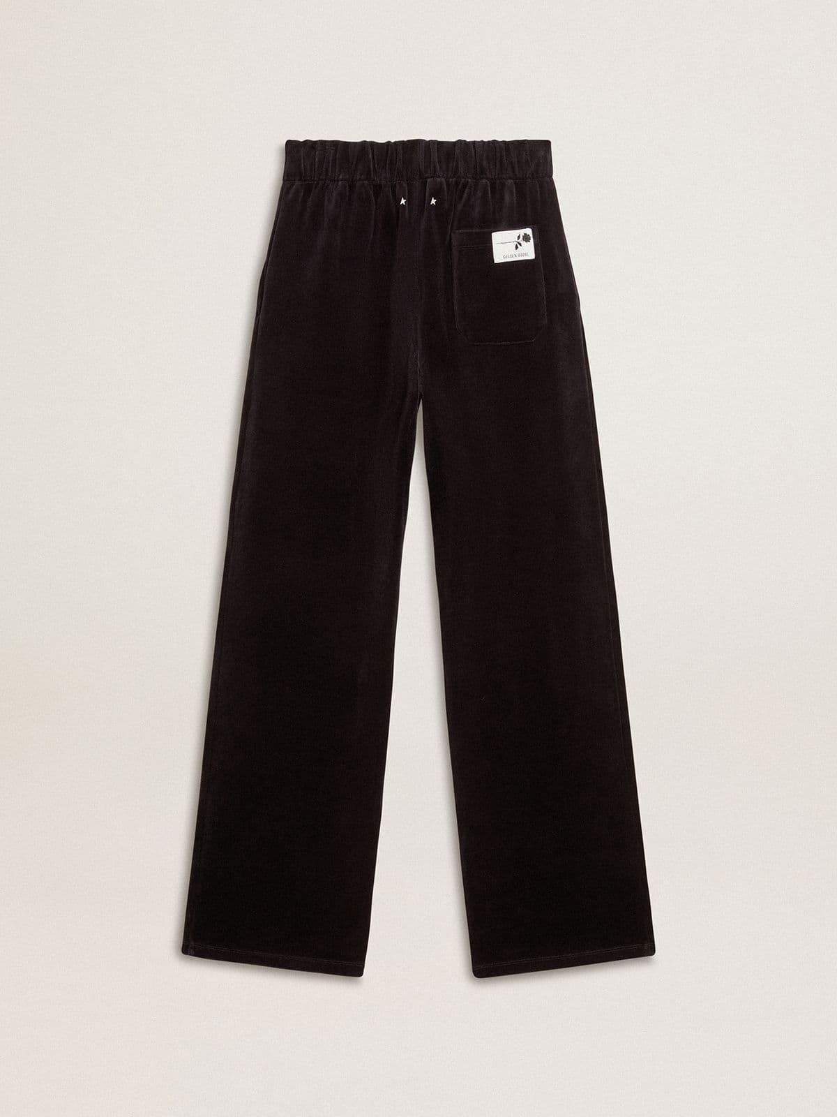 Women's joggers in velvet-effect cotton blend