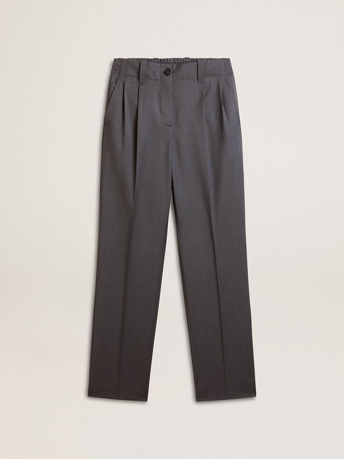 Women's loose pants in baby blue wool