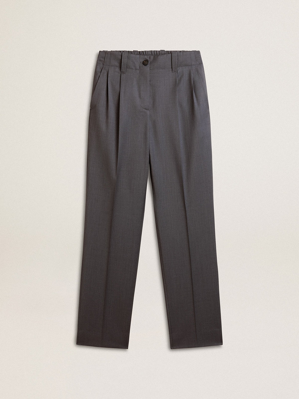 Women's loose pants in baby blue wool