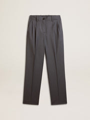 Women's loose pants in baby blue wool