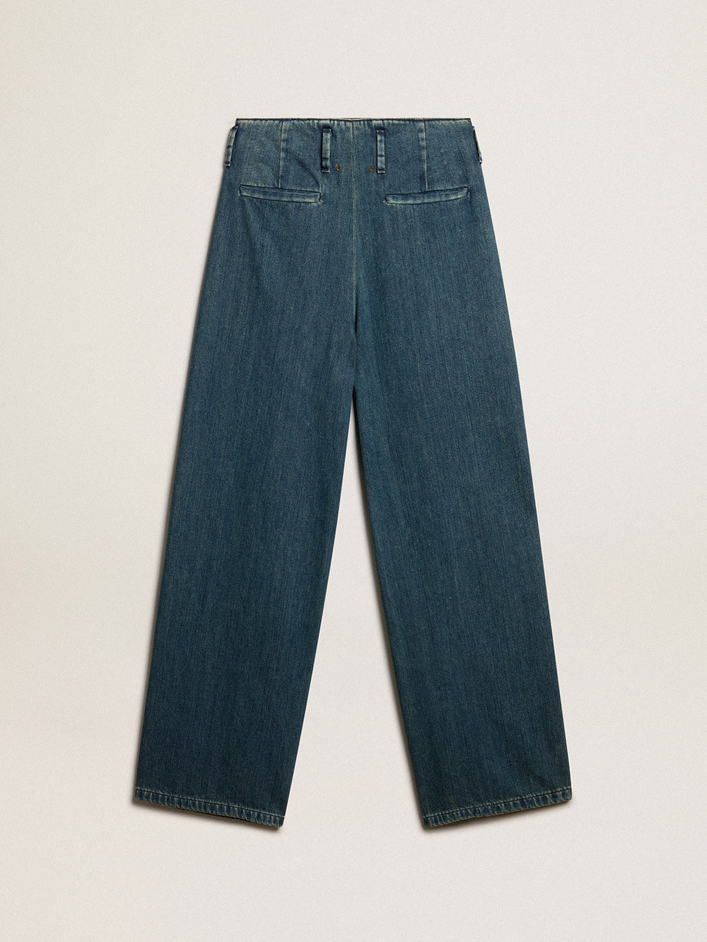 Women’s blue cotton pleated pants