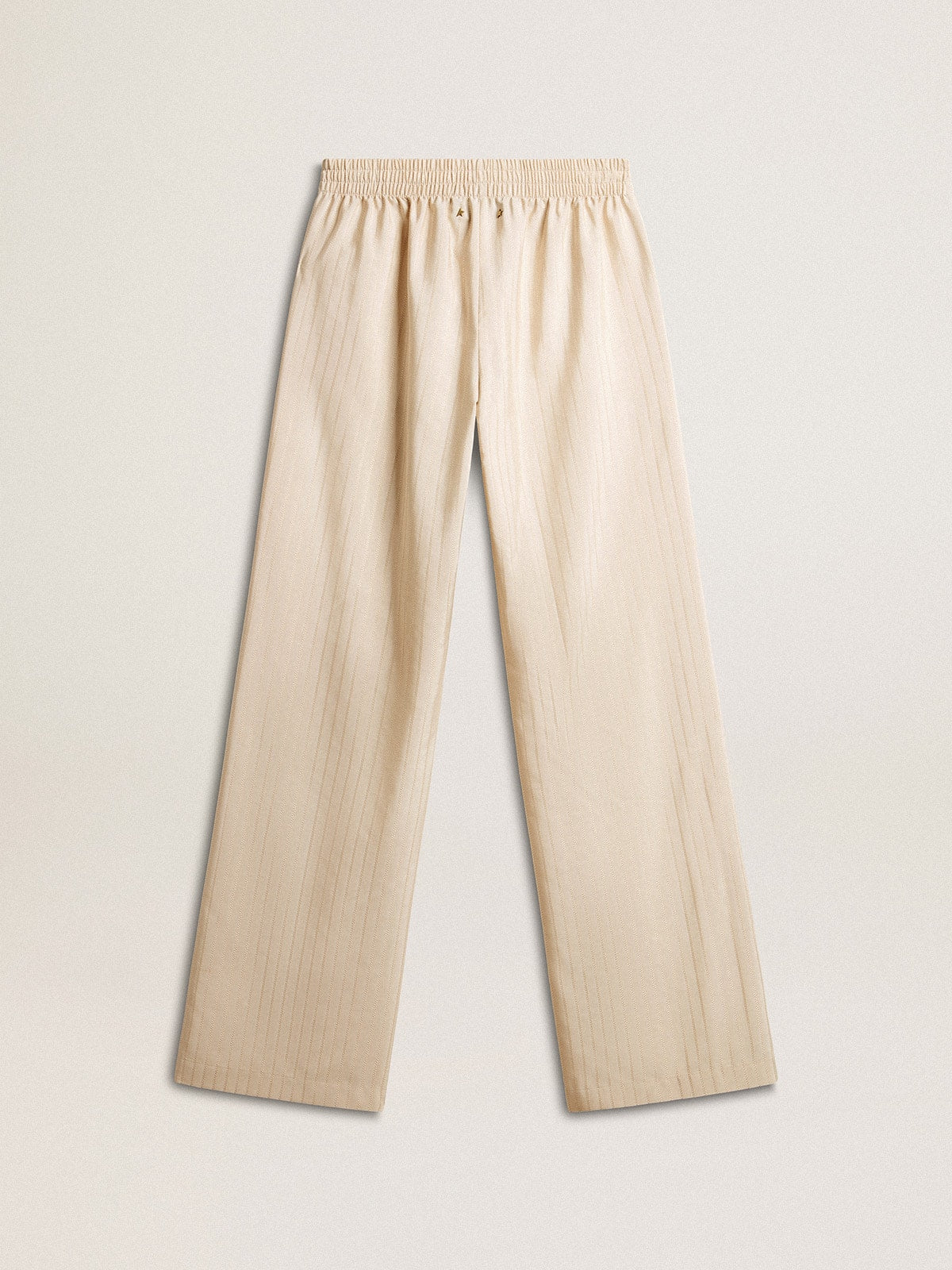 Women's light beige silk and viscose joggers