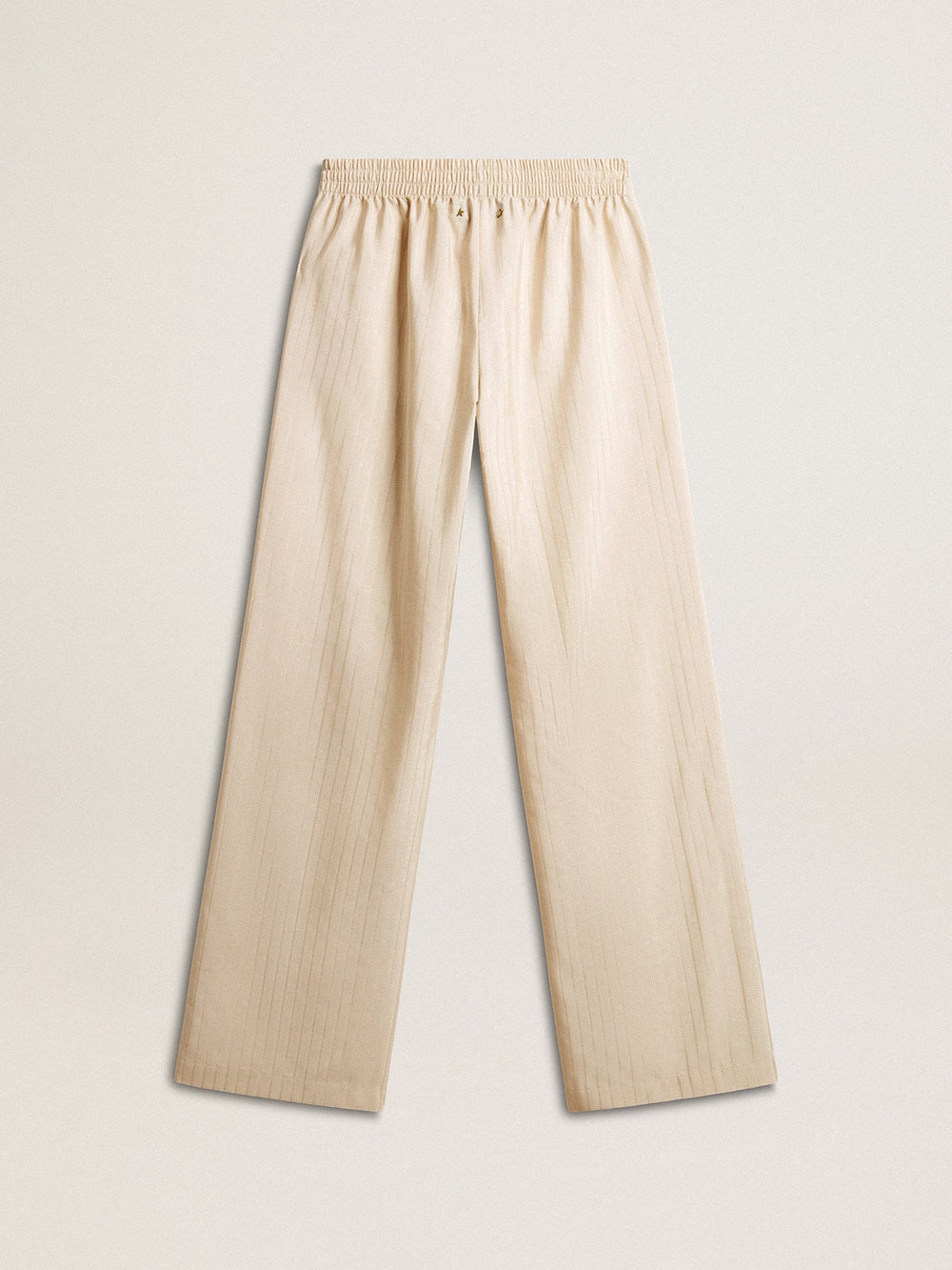 Women's light beige silk and viscose joggers