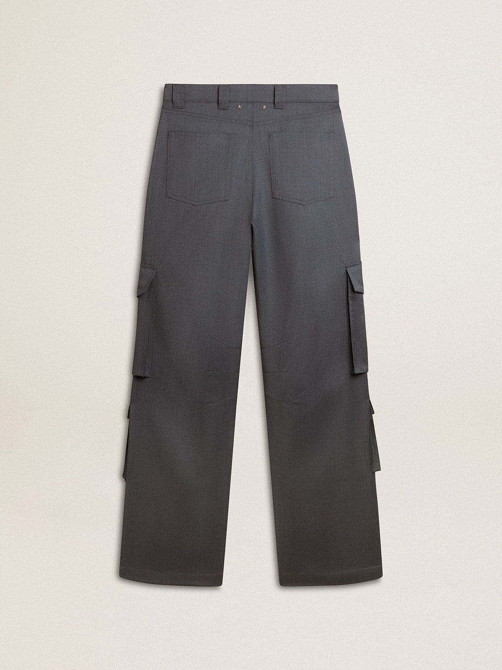 Women's cargo pants in baby blue wool
