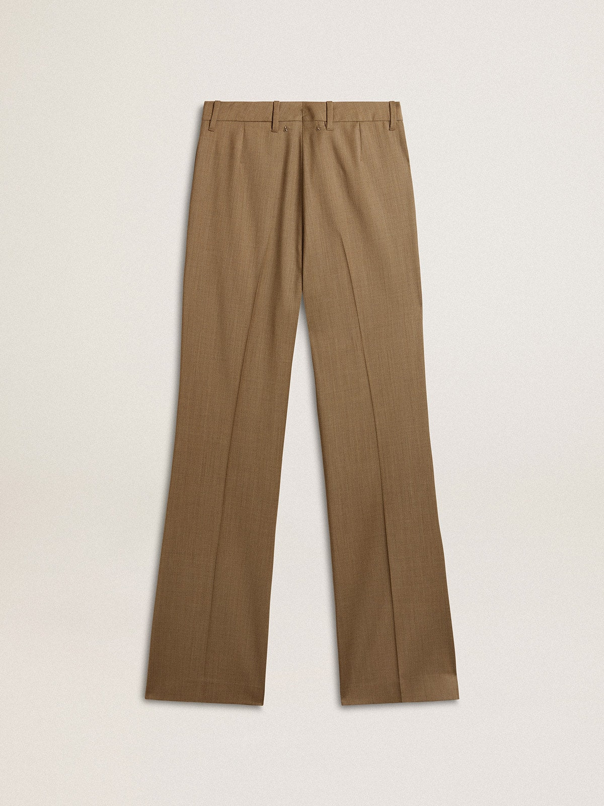 Women's pants in dove-gray tailored wool fabric