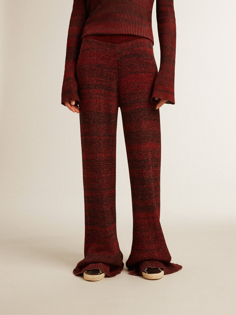 Irregular-striped cotton pants