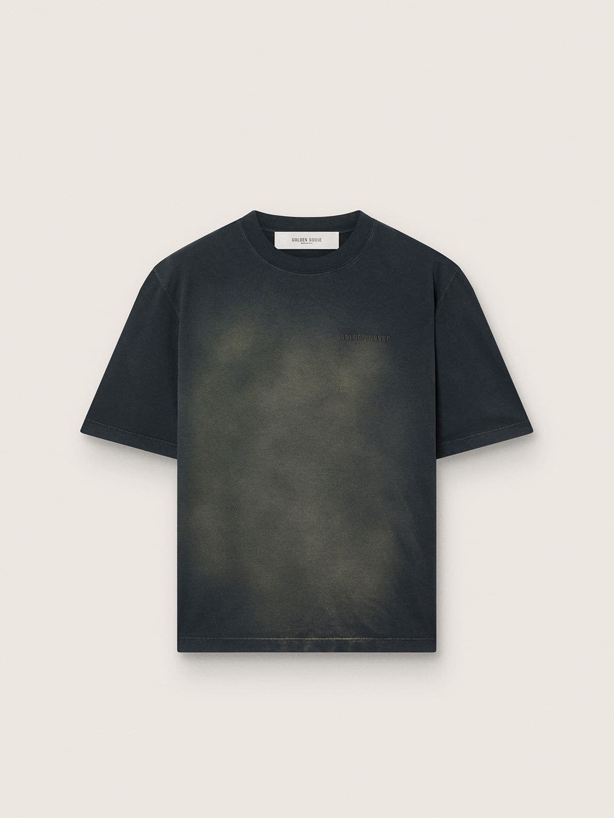 Unisex T-shirt in black cotton jersey with embroidered logo