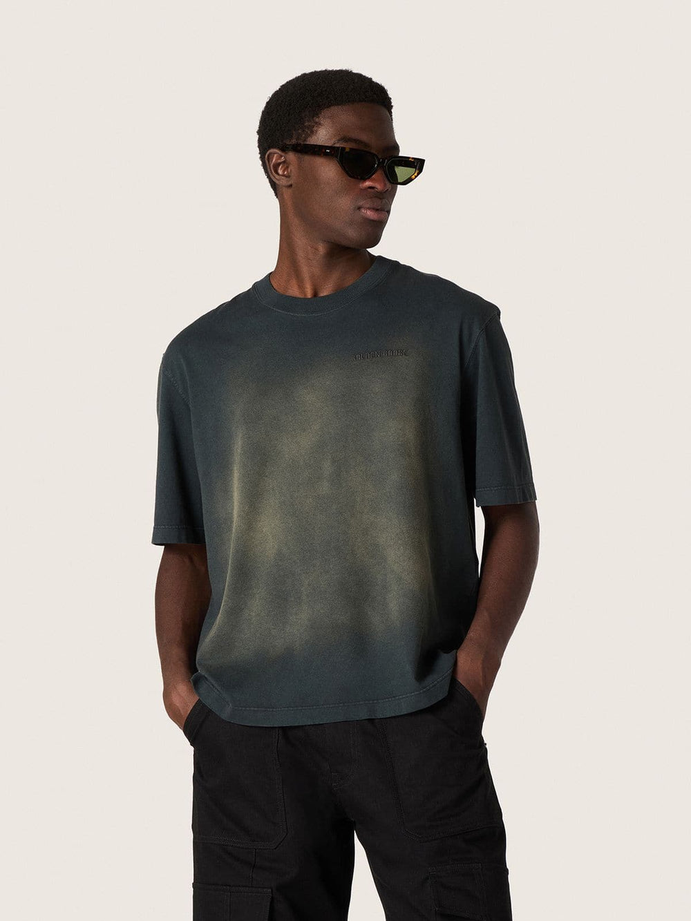 Unisex T-shirt in black cotton jersey with embroidered logo