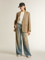 Women's white T-shirt with print on the front