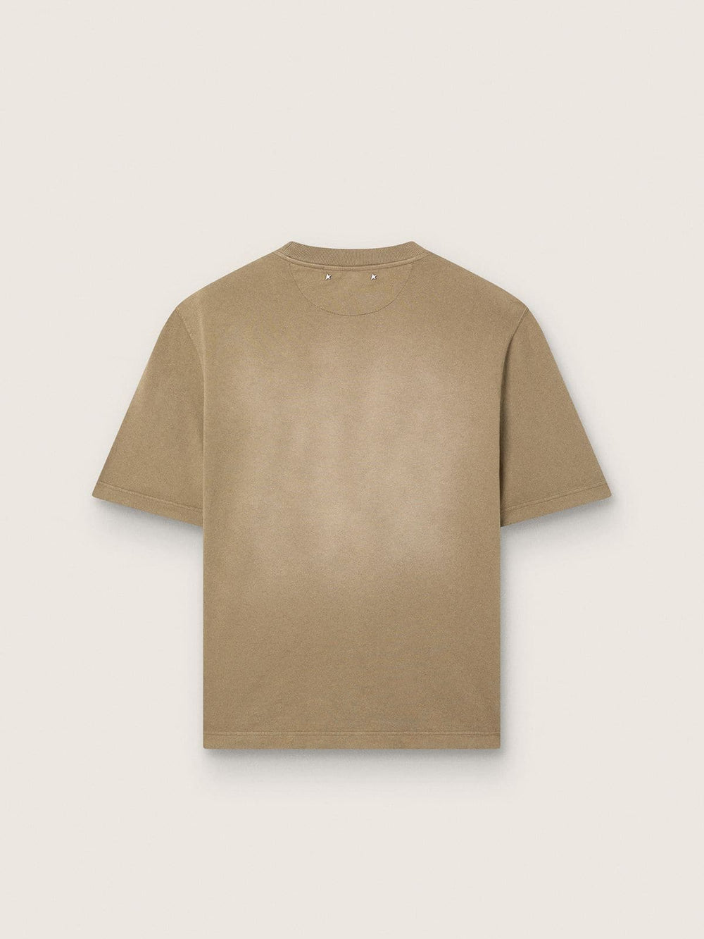 Unisex T-shirt in beige cotton jersey with embroidered logo