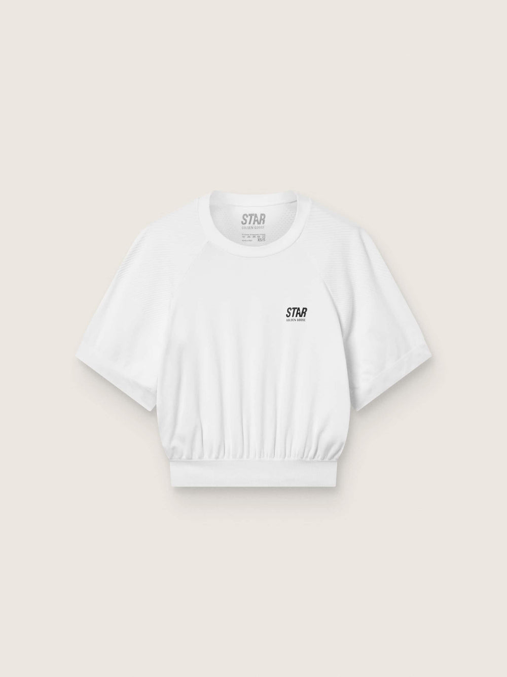 Women's white cropped sports T-shirt