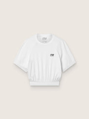 Women's white cropped sports T-shirt