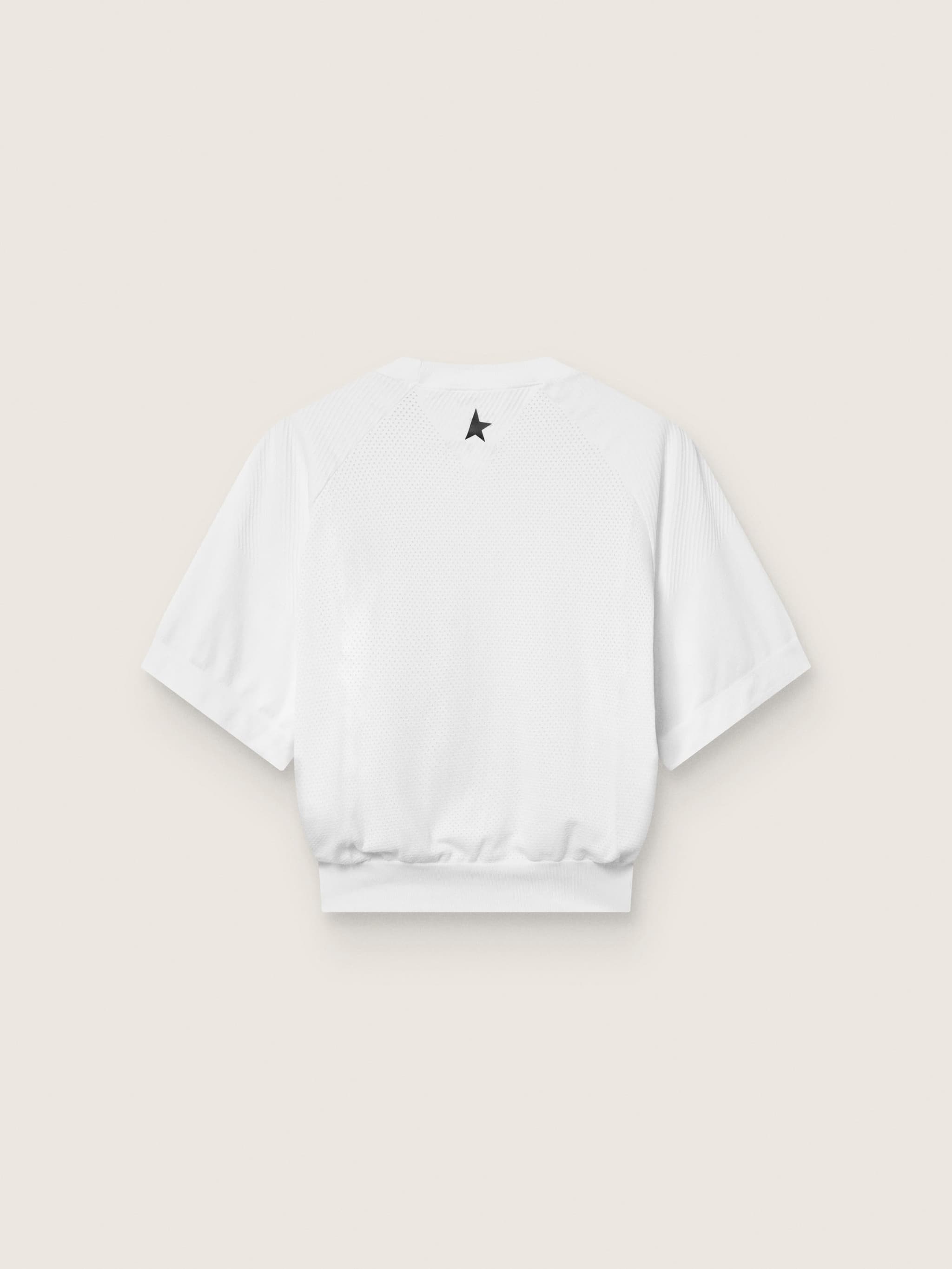 Women's white cropped sports T-shirt