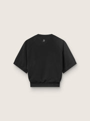 Women's black cropped sports T-shirt