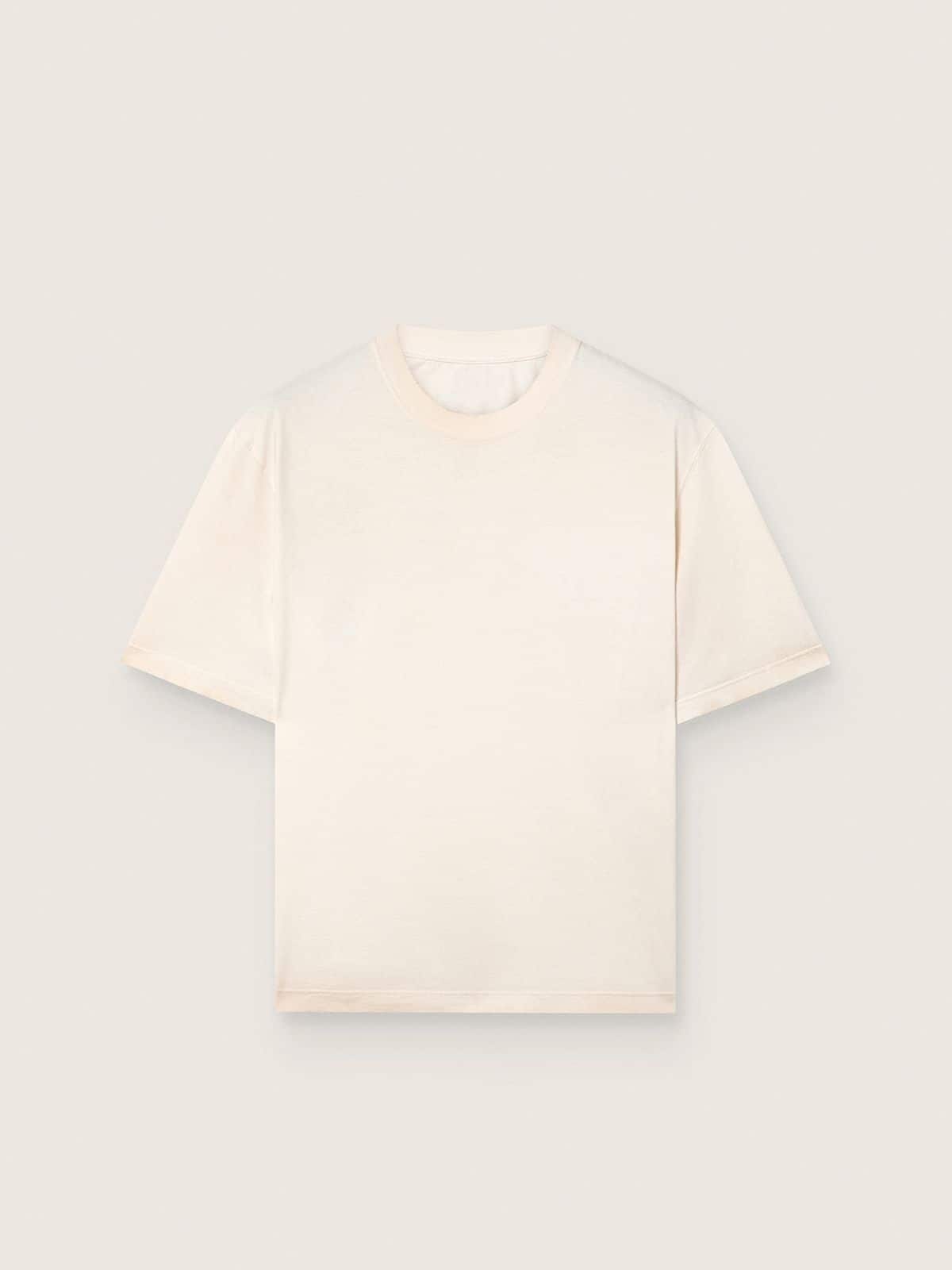 Star unisex cotton T-shirt in vintage white with black print on the back