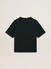 Women's black T-shirt with crystals