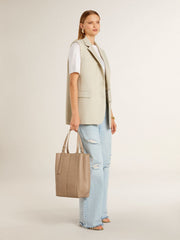 Women's lightweight white linen T-shirt with print