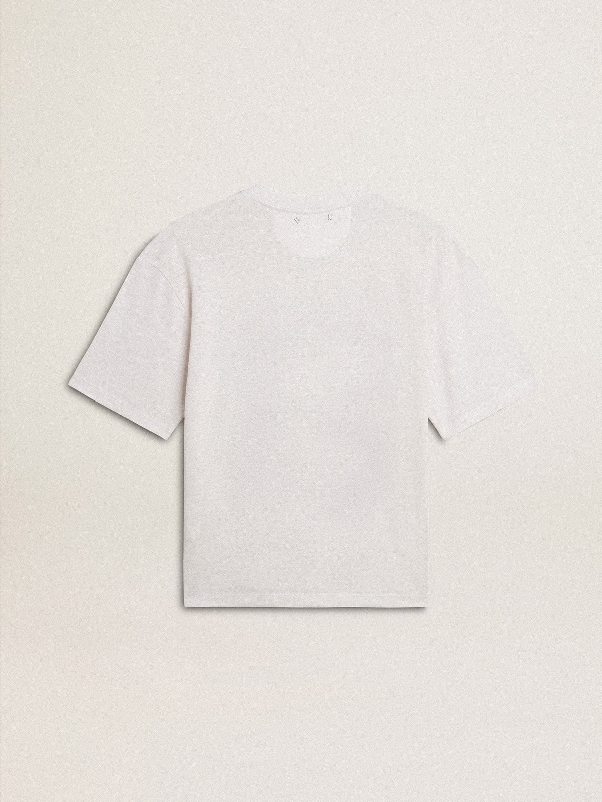 Women's lightweight white linen T-shirt with print