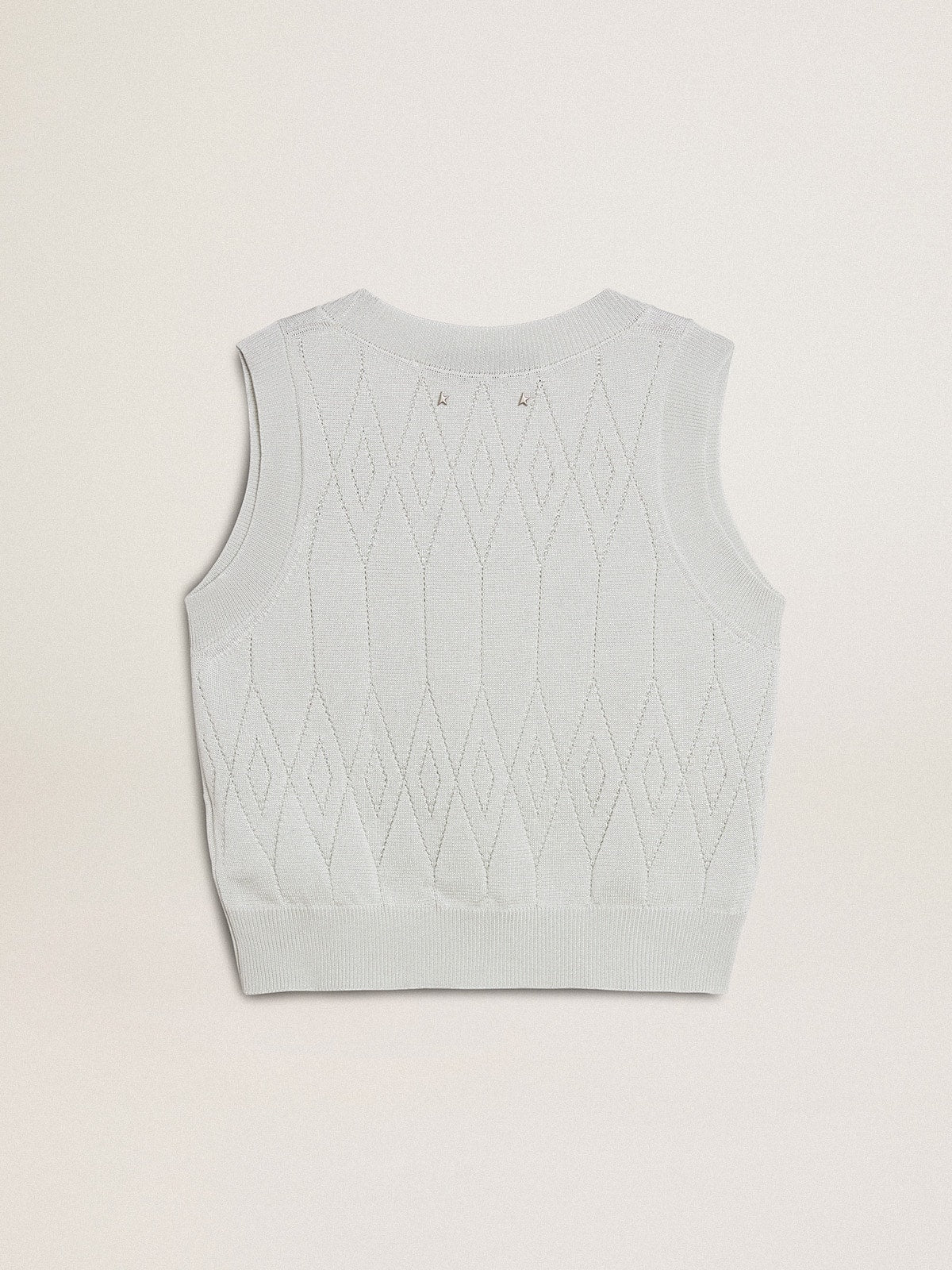 Women's sleeveless tank top in baby blue knit