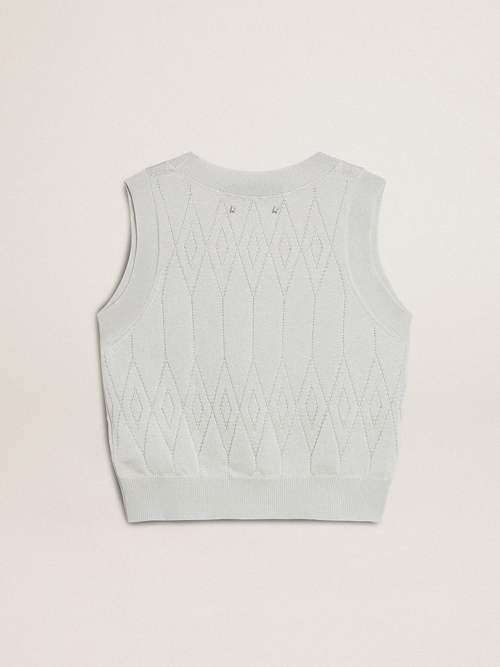 Women's sleeveless tank top in baby blue knit