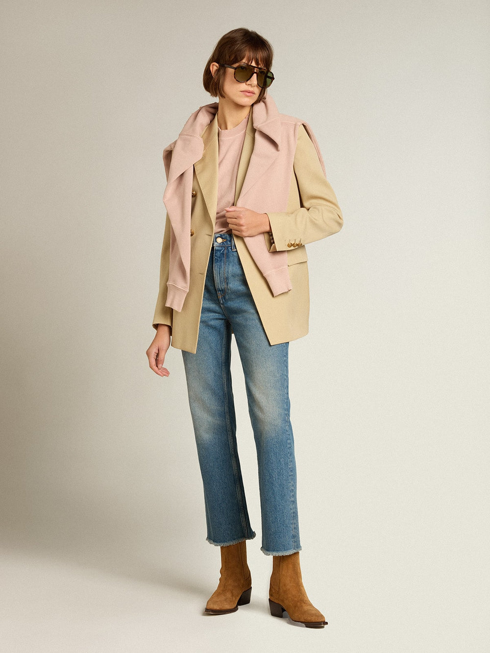 Powder-pink T-shirt with reverse logo on the back - Jersey Capsule