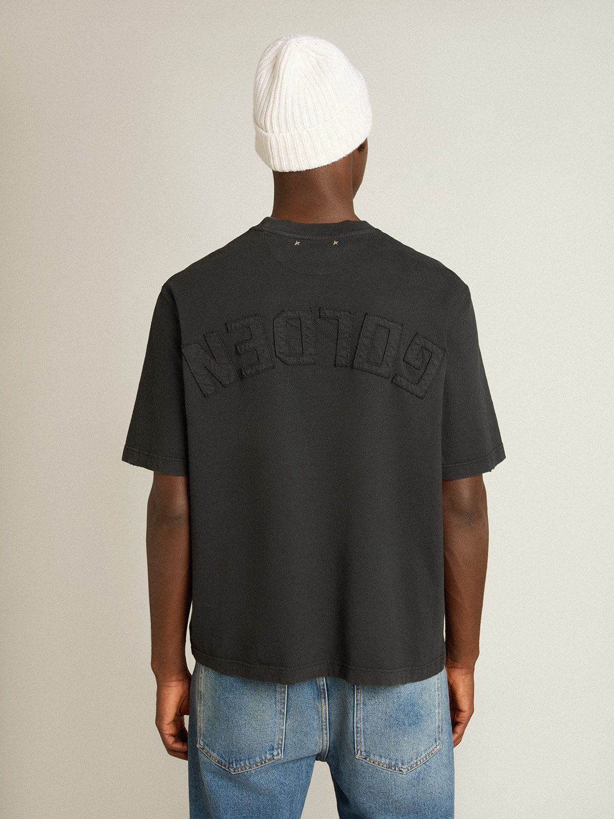 T-shirt in washed black with reverse logo on the back - Jersey Capsule