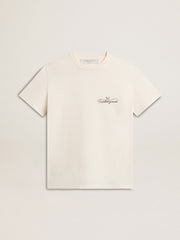 Women’s T-shirt in aged white with logo on the chest