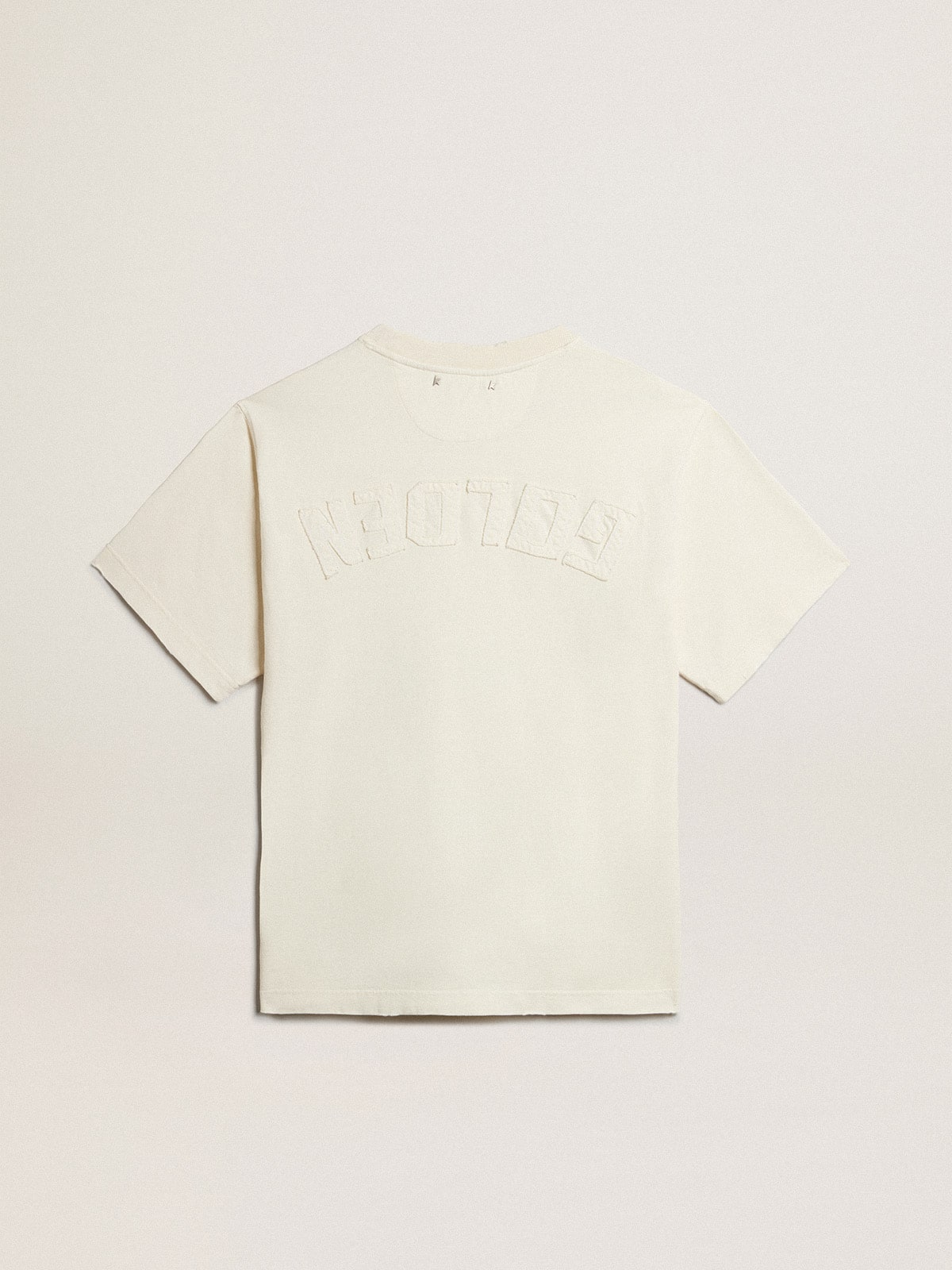 T-shirt in aged white with reverse logo on the back - Jersey Capsule