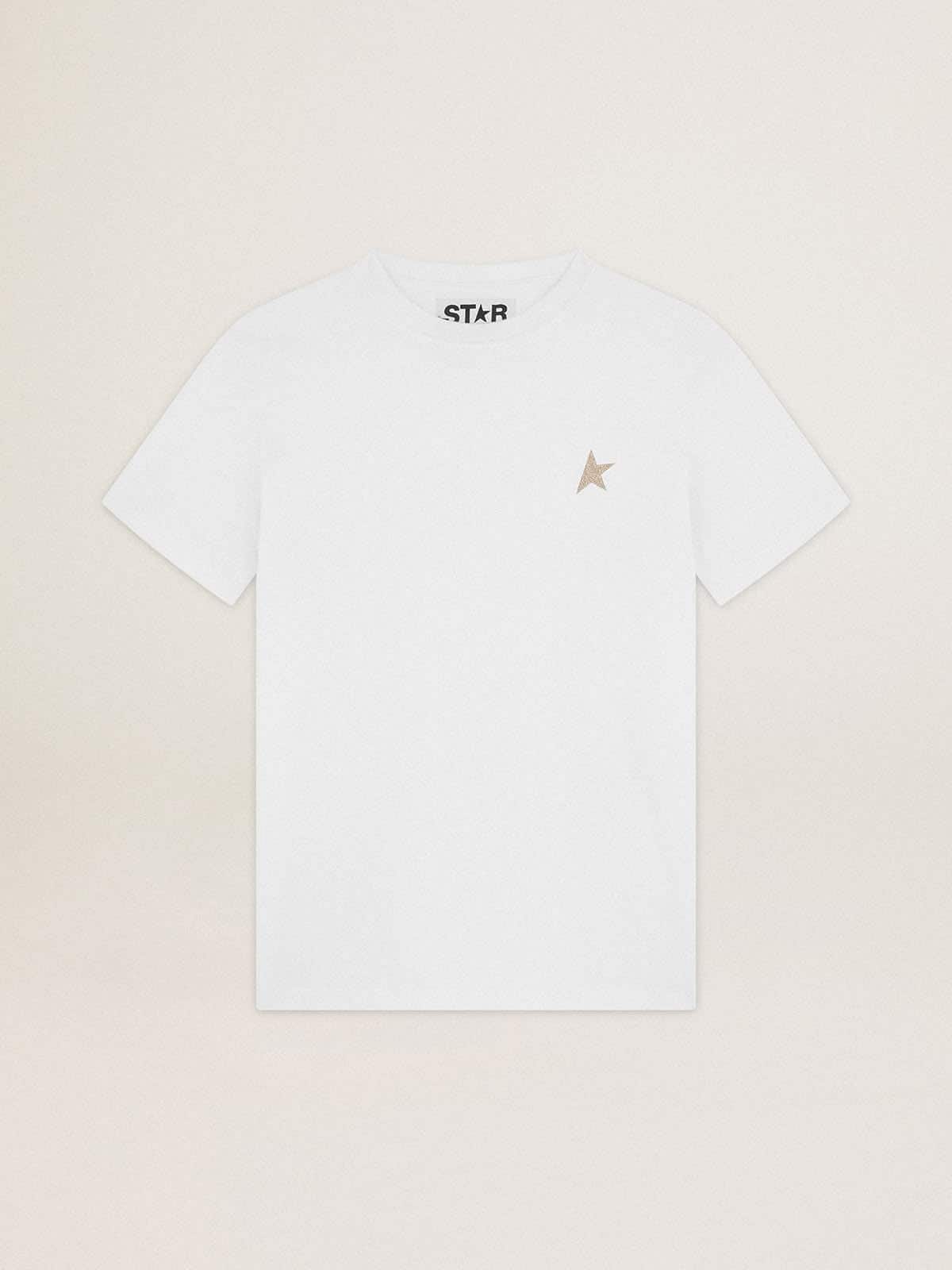 White Star Collection T-shirt with star in gold glitter on the front