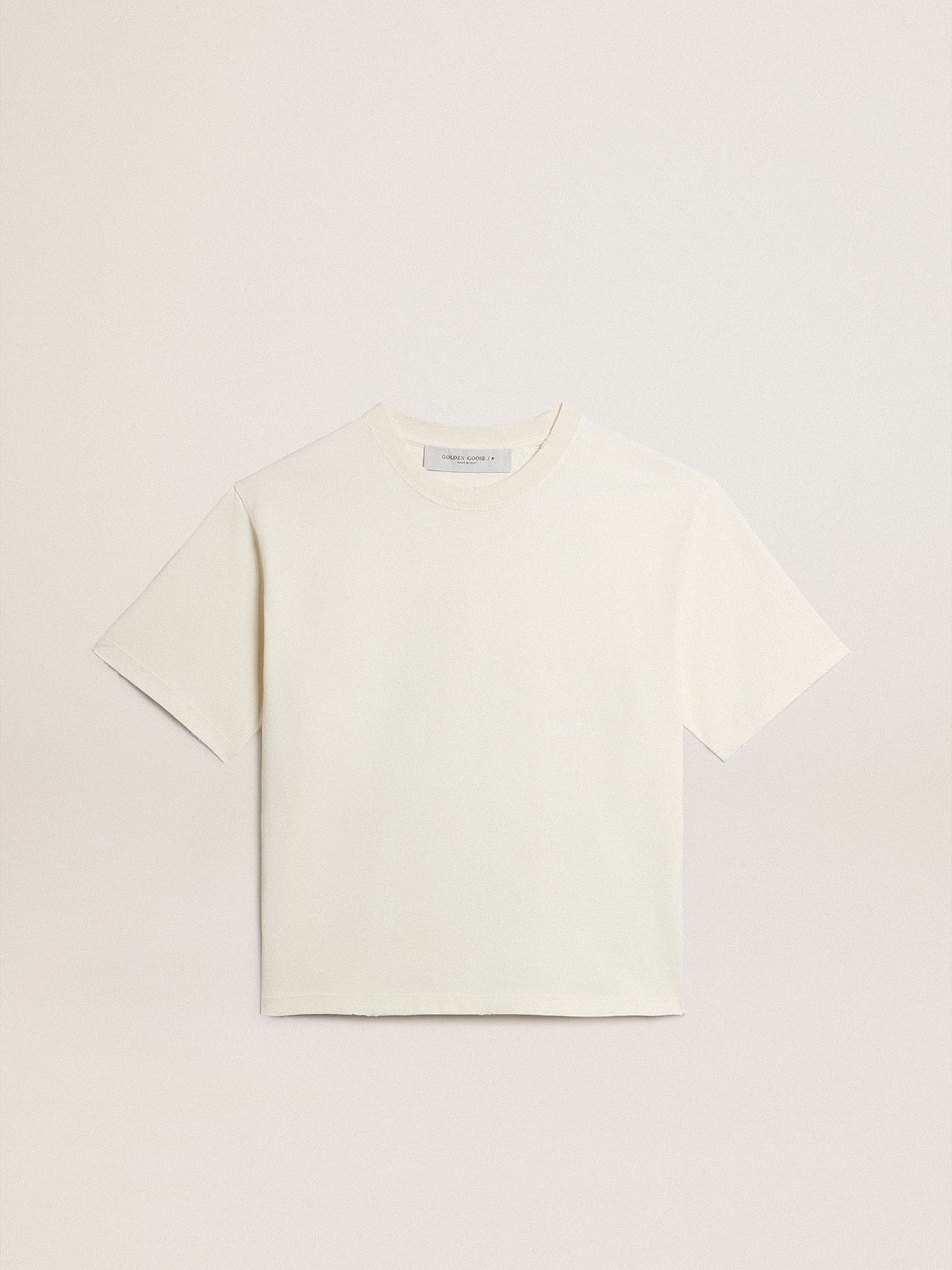 T-shirt in aged white with reverse logo on the back - Jersey Capsule
