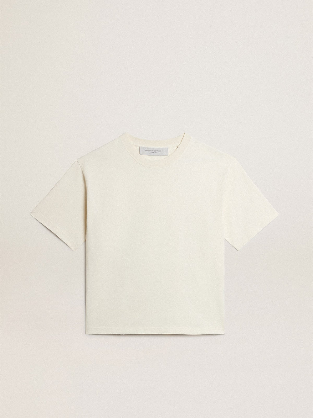 T-shirt in aged white with reverse logo on the back - Jersey Capsule