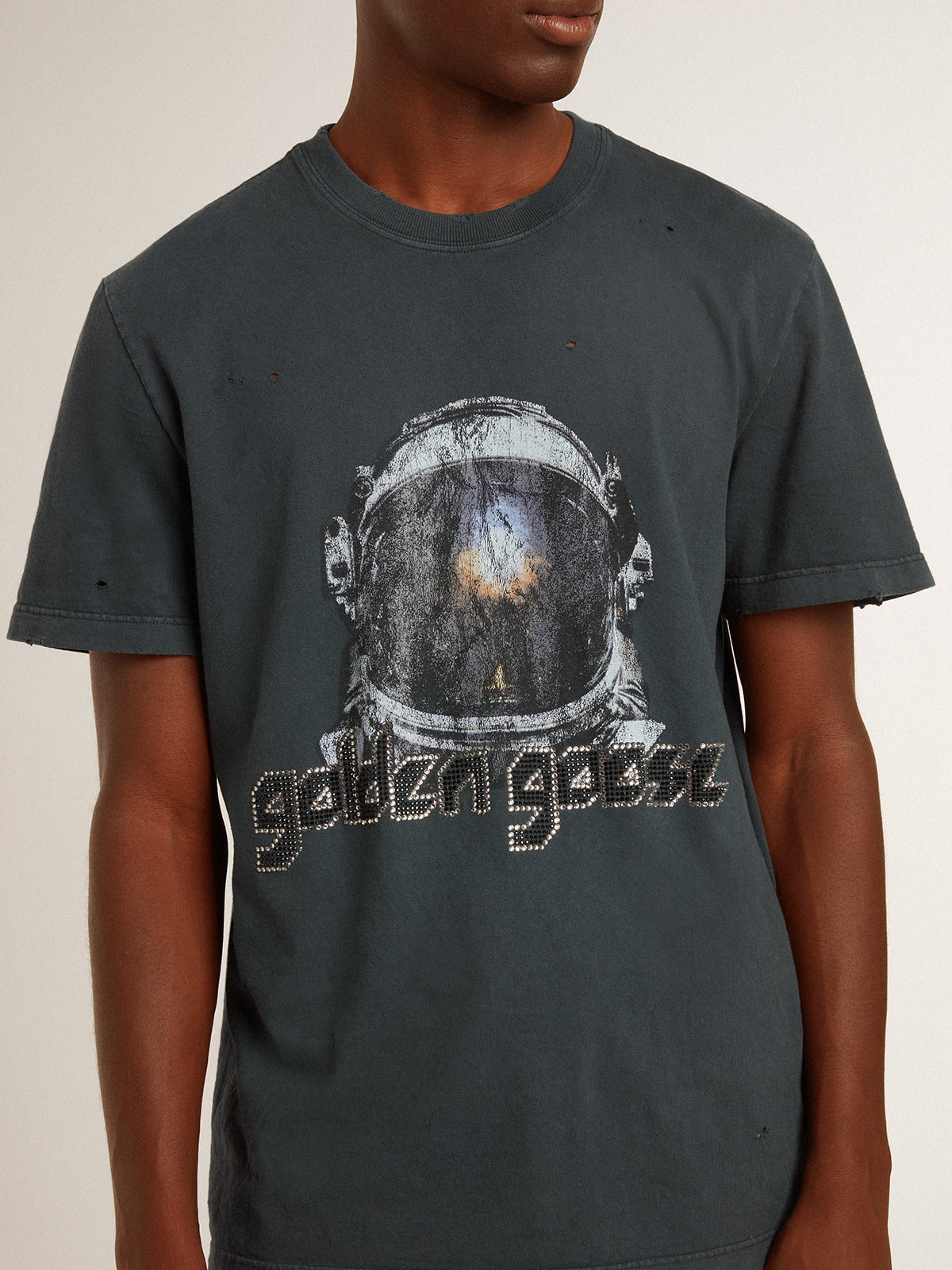 Black T-shirt with multicolor print