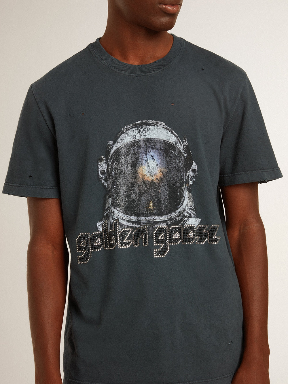 Black T-shirt with multicolor print