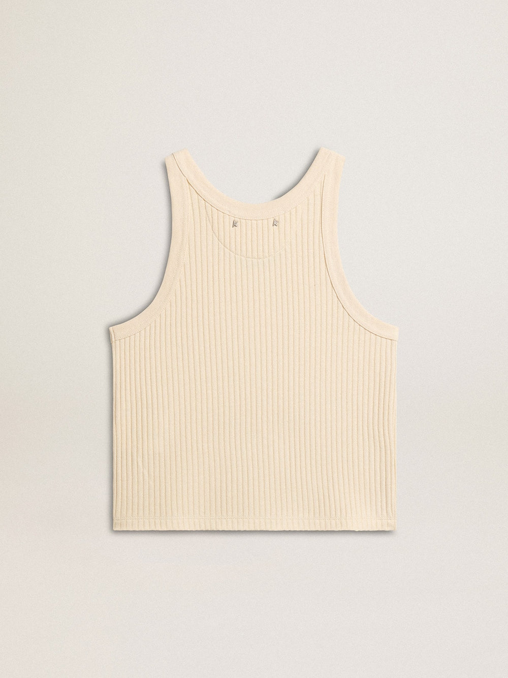 Parchment-colored sleeveless top