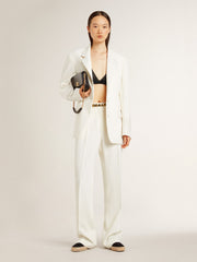 Women's black crochet top with crystals