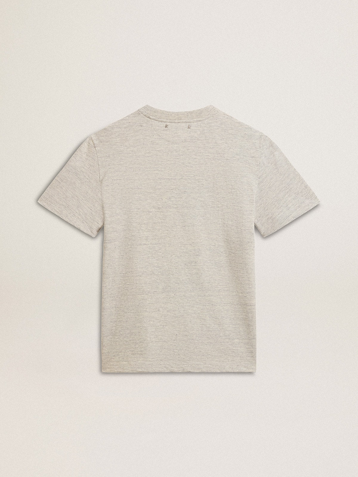 Women’s T-shirt in gray melange cotton with seasonal print