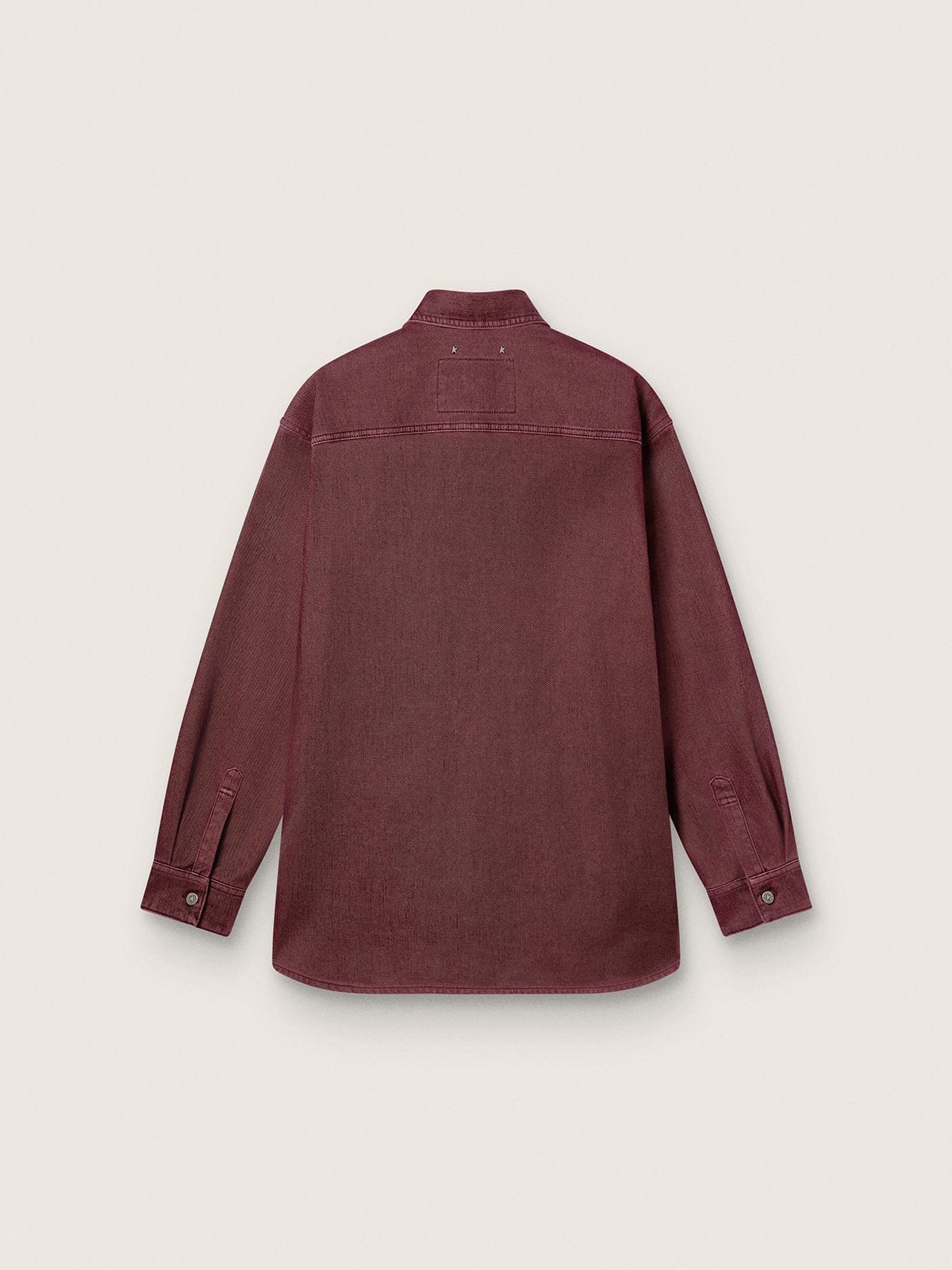 Women's shirt in burgundy denim