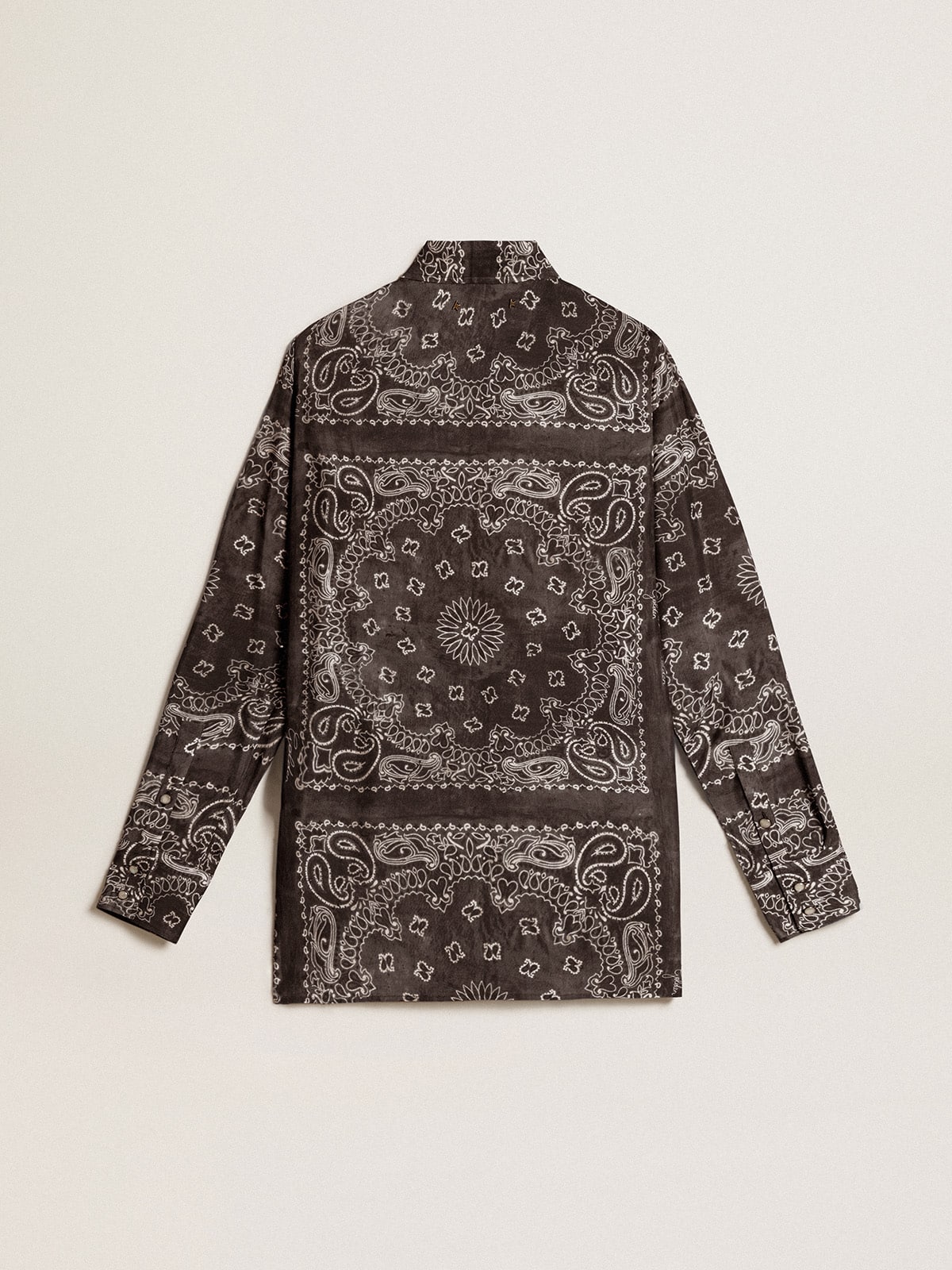 Pajama shirt in anthracite gray with paisley print