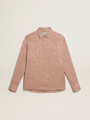 Women's pink viscose shirt with floral pattern