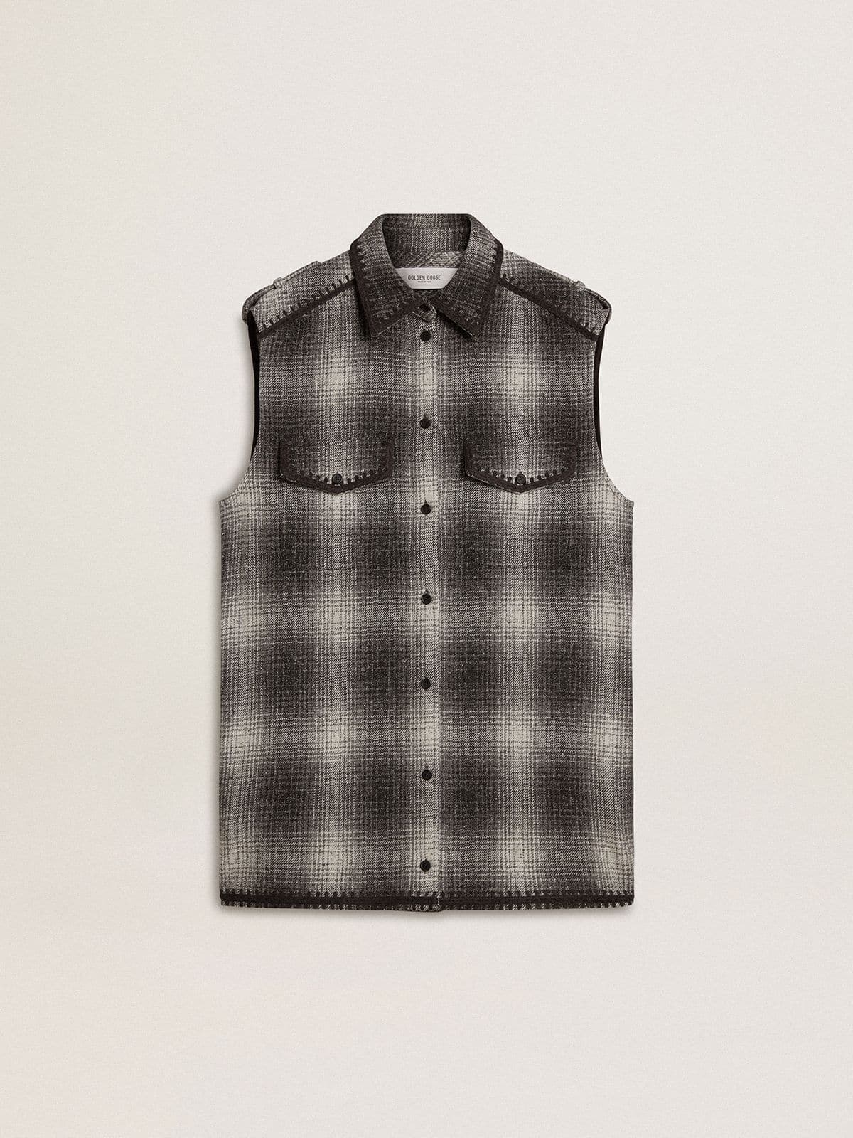 Women's dark gray wool-blend shirt dress