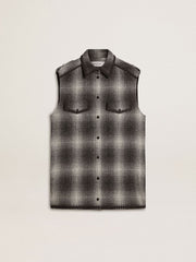 Women's dark gray wool-blend shirt dress